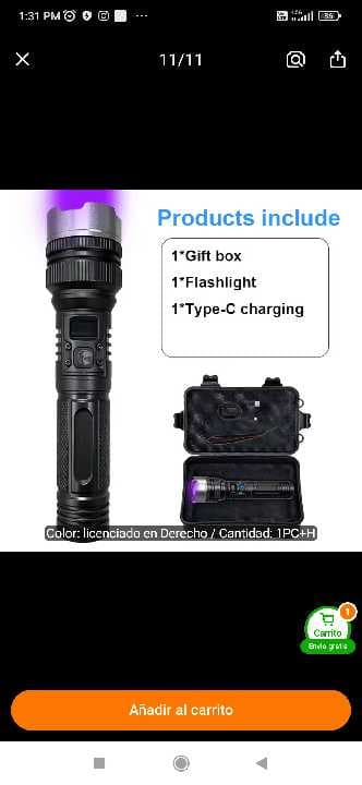 Linterna UV multiusos