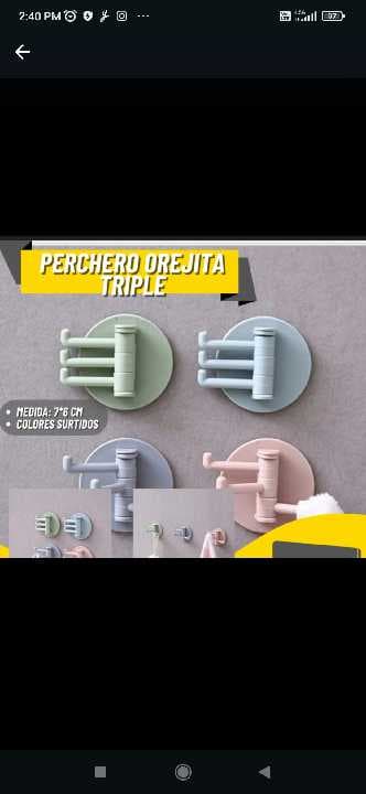 Perchero orejita triple