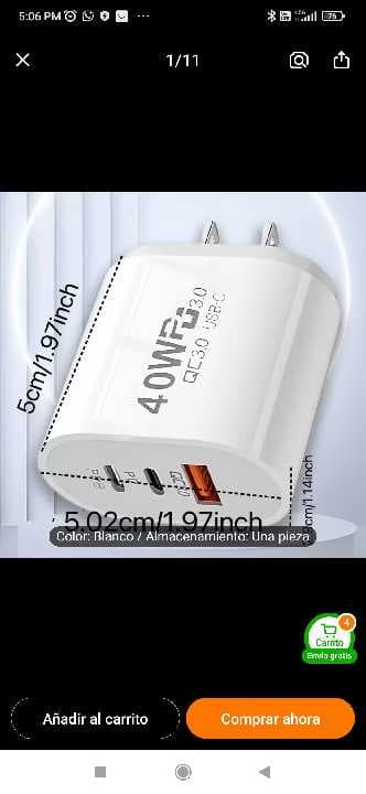 Cargador de carga rapida 40W 3.0