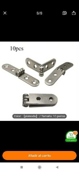 Bisagra plegable de acero inox 180 grados