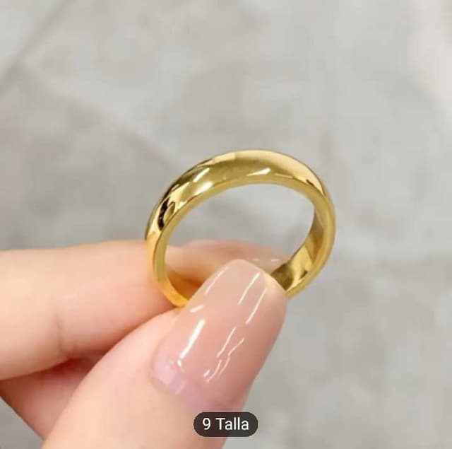 Anillo de boda # 9 y chapado en oro de 18k