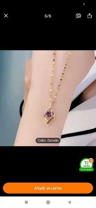 Collar elegande de sirconia sintetica