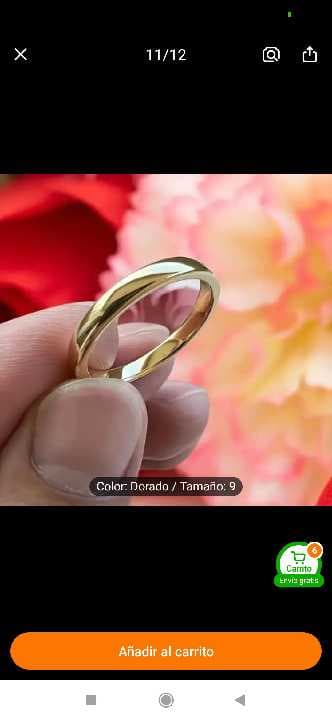 Anillo de compromiso talla 9 y 10