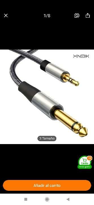 Cable estereo de 1/8 - 1/4 3.5mm