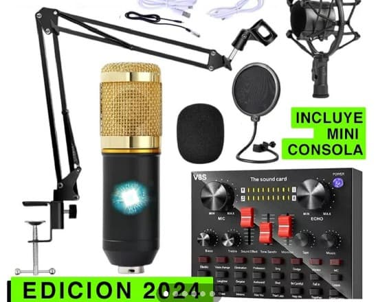 Micrófono condensador + mini consola