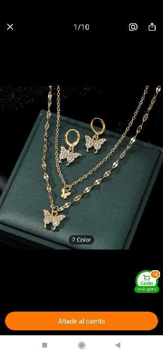 Colgante de mariposa dorado