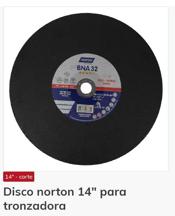 Disco Norton 14" para trozadora