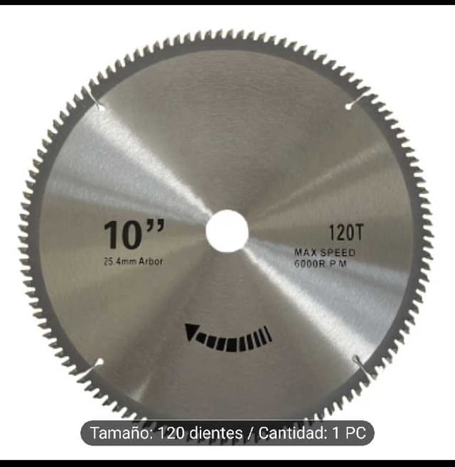 Disco 10" para madera 120 dientes