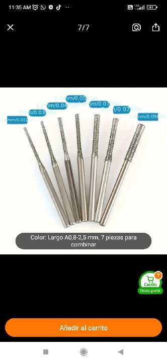 Conjunto de brocas diamantadas