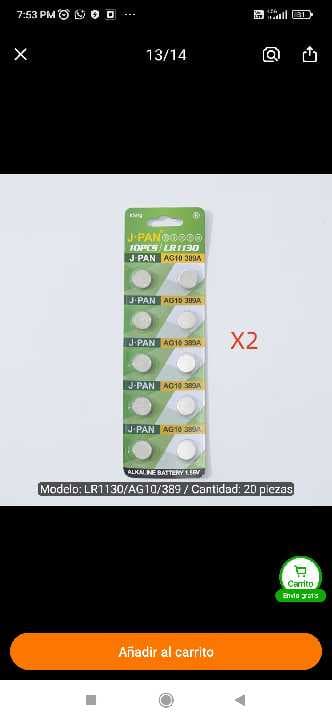 Pila de boton AG1- 364A