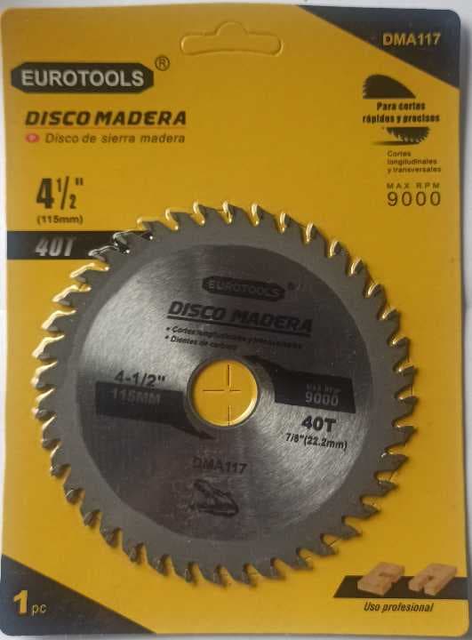 Disco para madera de 4.5" Eurotools