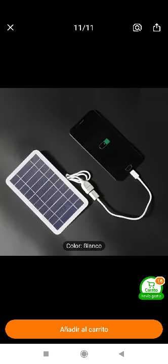 Panel solar de emergencia para acampar
