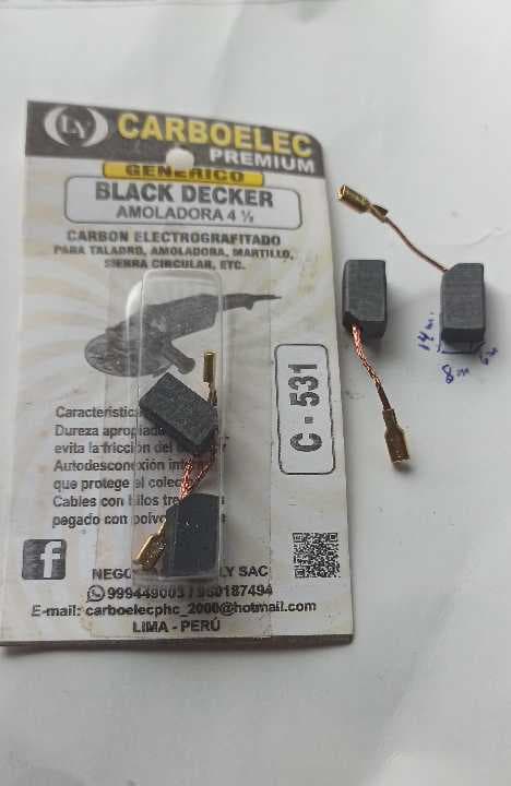 Carbones para amoladora Bosh 4.5" 6x8x14m