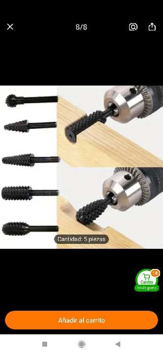 Brocas 5 piezas de 1/4 para madera